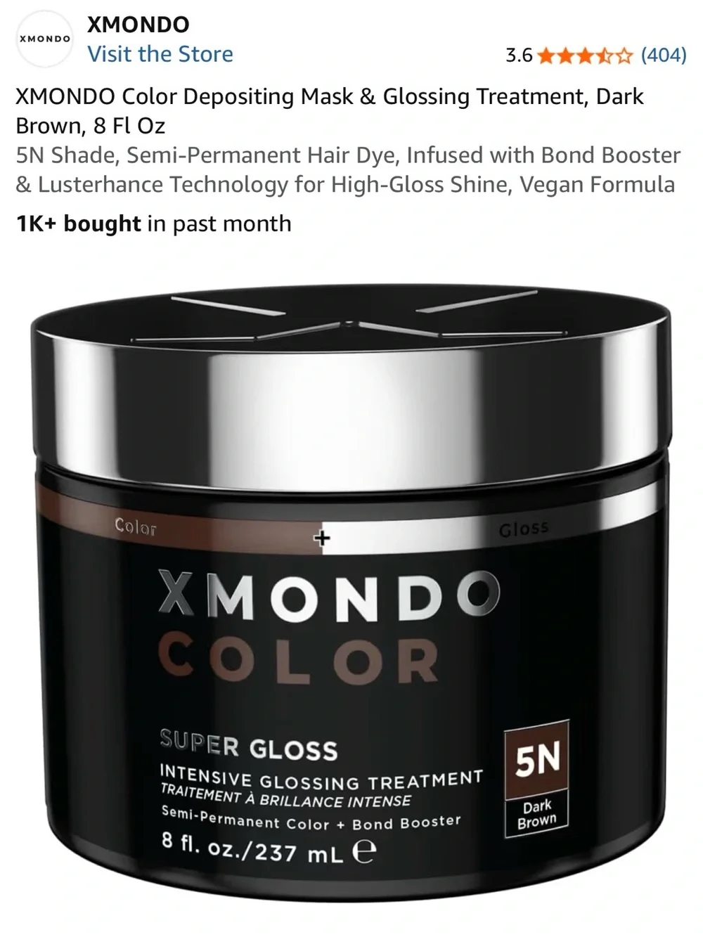 Dark Brown Color-Depositing Glossing Treatment - 8 fl oz